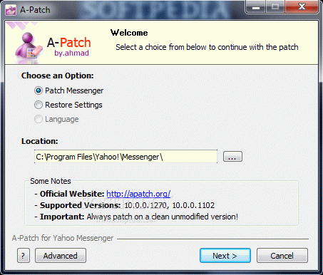 A-Patch for Yahoo Messenger кряк лекарство crack