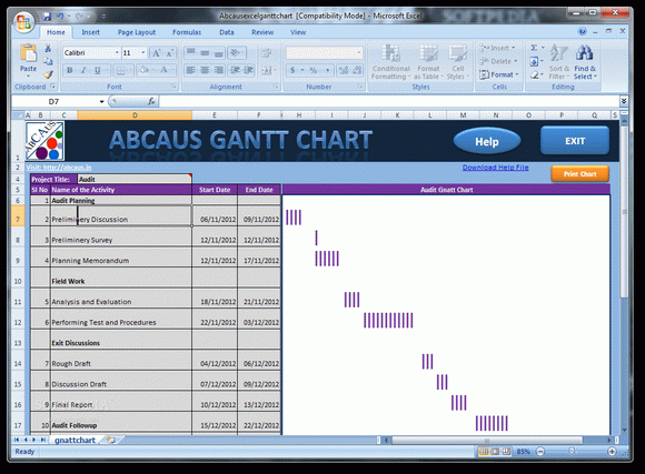 ABCAUS Excel Gantt Chart кряк лекарство crack