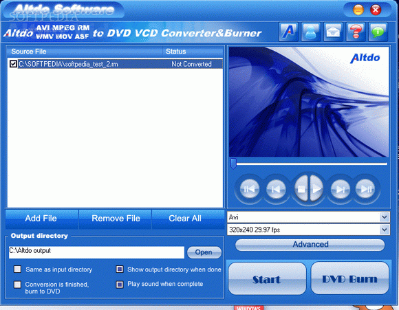 Altdo AVI MPEG RM WMV MOV ASF to DVD VCD Converter&Burner кряк лекарство crack