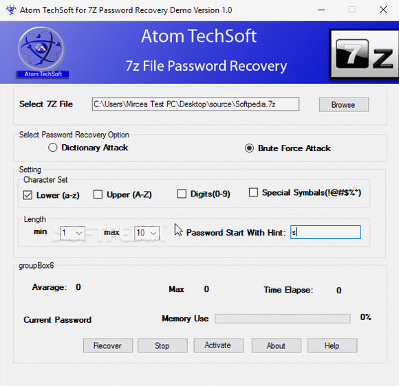 Atom TechSoft 7Z Password Recovery кряк лекарство crack