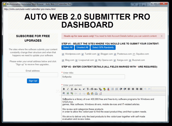 Auto Web 2.0 Submitter Pro кряк лекарство crack