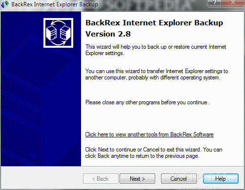 BackRex Internet Explorer Backup кряк лекарство crack