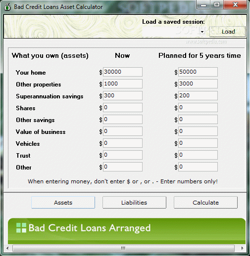 Bad Credit Loans Asset Calculator кряк лекарство crack