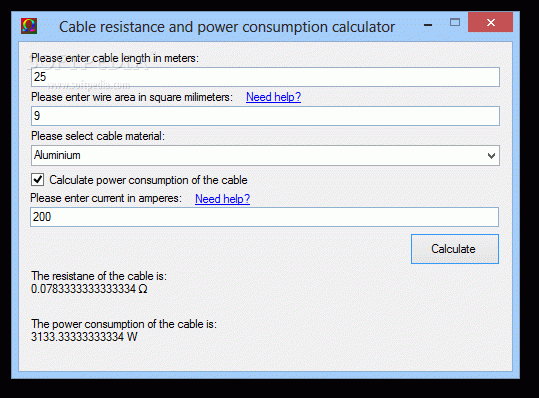 Cable resistance and power consumption calculator кряк лекарство crack