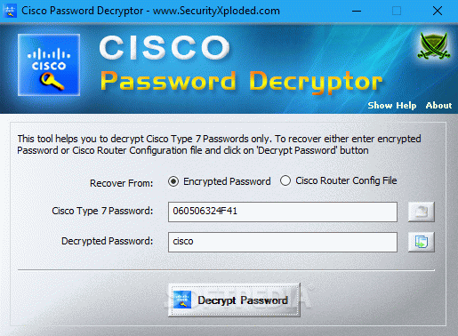 Cisco Password Decryptor кряк лекарство crack