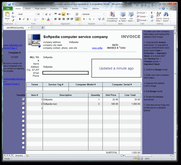 Computer Service Invoice Template кряк лекарство crack