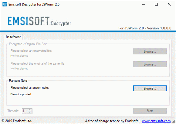 Emsisoft Decrypter for JSWorm 2.0 кряк лекарство crack