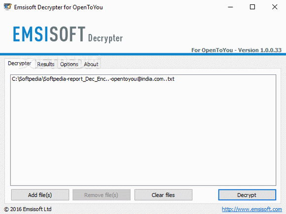Emsisoft Decrypter for OpenToYou кряк лекарство crack