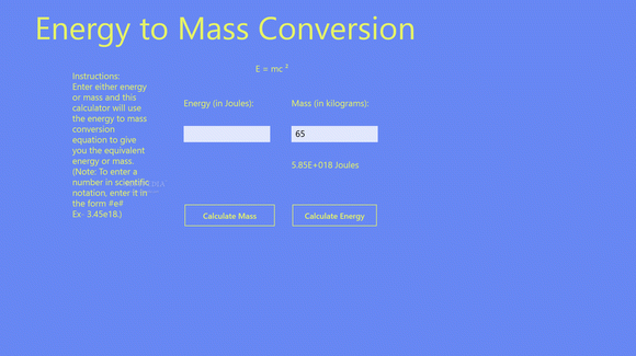 Energy to Mass Calculator for Windows 8 кряк лекарство crack