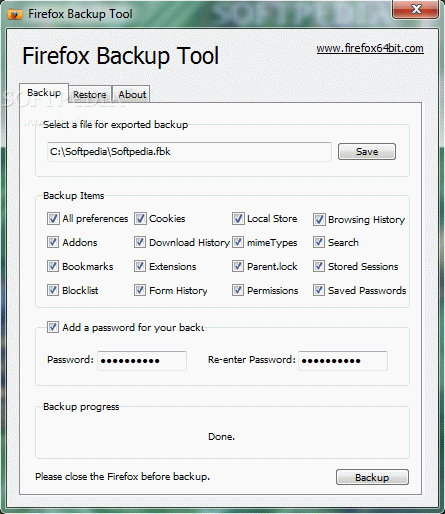 Firefox Backup Tool кряк лекарство crack