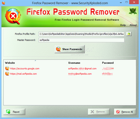 Firefox Password Remover кряк лекарство crack