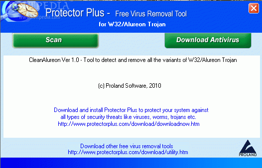 Free Virus Removal Tool for W32/Alureon Trojan кряк лекарство crack