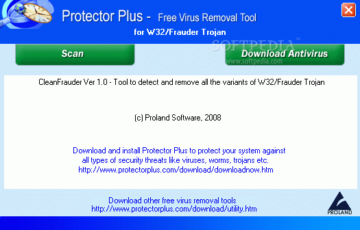 Free Virus Removal Tool for W32/Frauder Trojan кряк лекарство crack