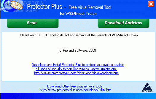 Free Virus Removal Tool for W32/Inject Trojan кряк лекарство crack