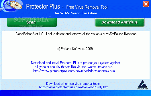 Free Virus Removal Tool for W32/Poison Backdoor кряк лекарство crack
