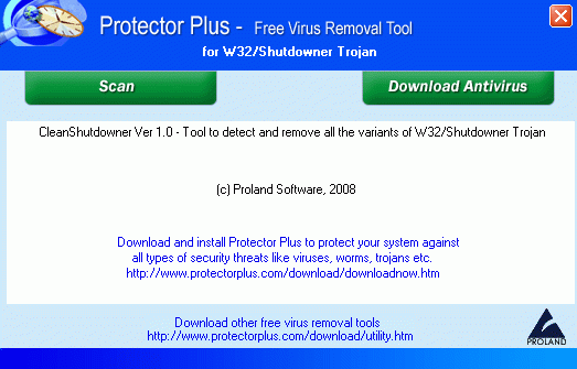 Free Virus Removal Tool for W32/Shutdowner Trojan кряк лекарство crack