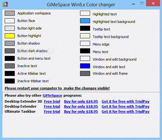 GiMeSpace Win8.x Color Changer кряк лекарство crack