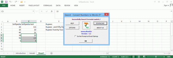 Gword - Excel Convert Numbers to Words кряк лекарство crack