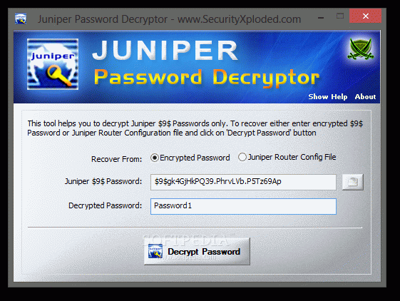 Juniper Password Decryptor кряк лекарство crack