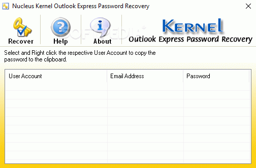 Kernel Outlook Express Password Recovery кряк лекарство crack
