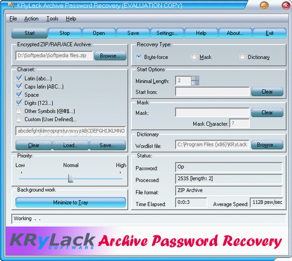 KRyLack Archive Password Recovery кряк лекарство crack
