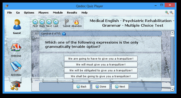 Medical English - Psychiatric Rehabilitation - Grammar - Multiple Choice Test кряк лекарство crack