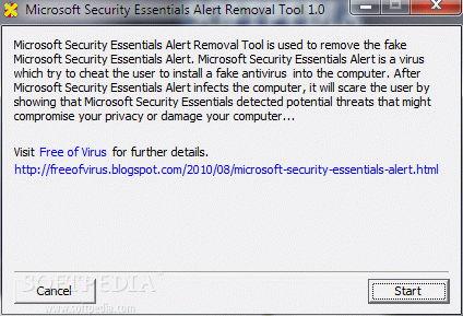 Microsoft Security Essentials Alert Removal Tool кряк лекарство crack