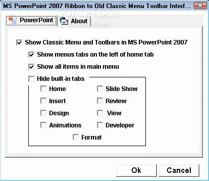 MS PowerPoint 2007 Ribbon to Old Classic Menu Toolbar Interface Software кряк лекарство crack