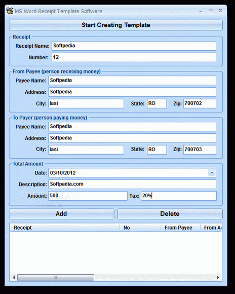 MS Word Receipt Template Software кряк лекарство crack