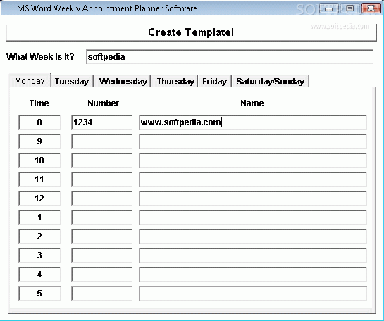 MS Word Weekly Appointment Planner Software кряк лекарство crack