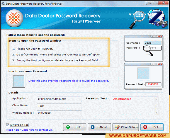 Password Recovery Software For zFTPServer кряк лекарство crack