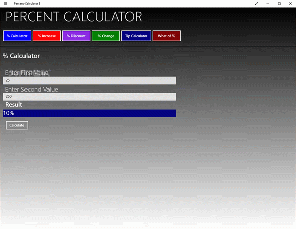 Percent Calculator 8 for Windows 10/8.1 кряк лекарство crack