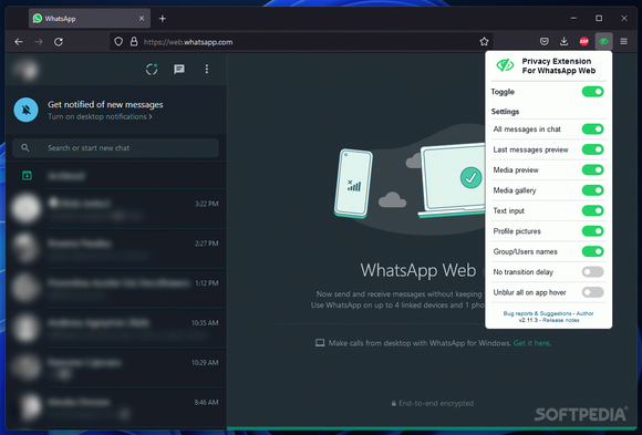 Privacy Extension For WhatsApp Web for Firefox кряк лекарство crack