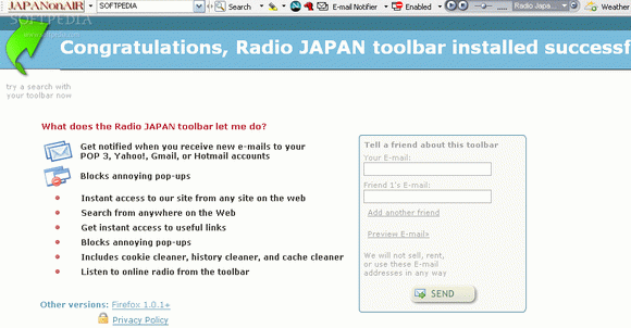 Radio JAPAN toolbar for IE кряк лекарство crack