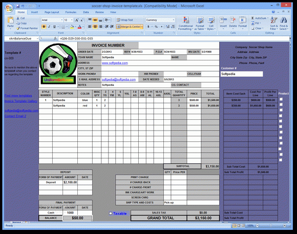 Soccer Shop Invoice Template кряк лекарство crack