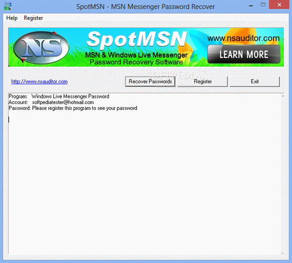 SpotMSN Password Recover кряк лекарство crack
