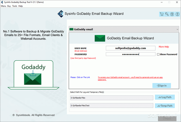 SysInfo GoDaddy Email Backup Software кряк лекарство crack