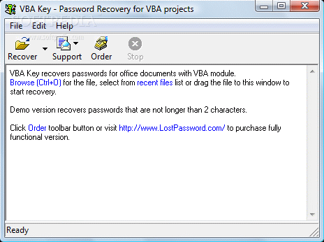 VBA Password Recovery Key кряк лекарство crack