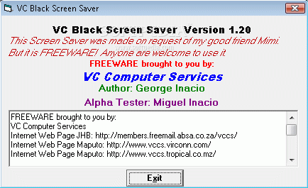 VC Black Screen Saver кряк лекарство crack