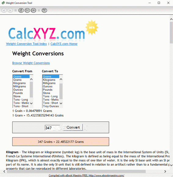 Weight Conversion Tool кряк лекарство crack