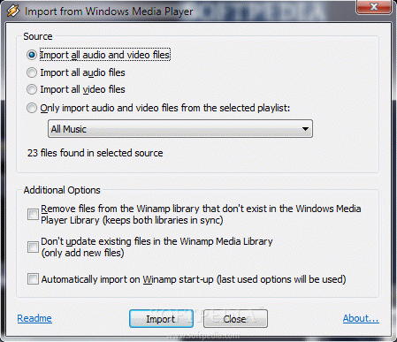 Windows Media Player Import for Winamp кряк лекарство crack