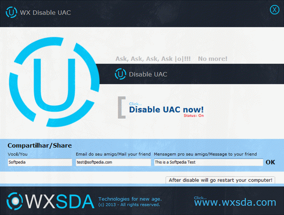 WX Disable UAC кряк лекарство crack