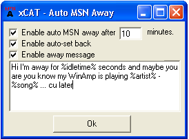 xCAT - Auto MSN Away кряк лекарство crack